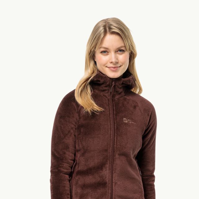 ROTWAND HOODED FZ W - dark maroon XXL - Women's fleece jacket – JACK  WOLFSKIN