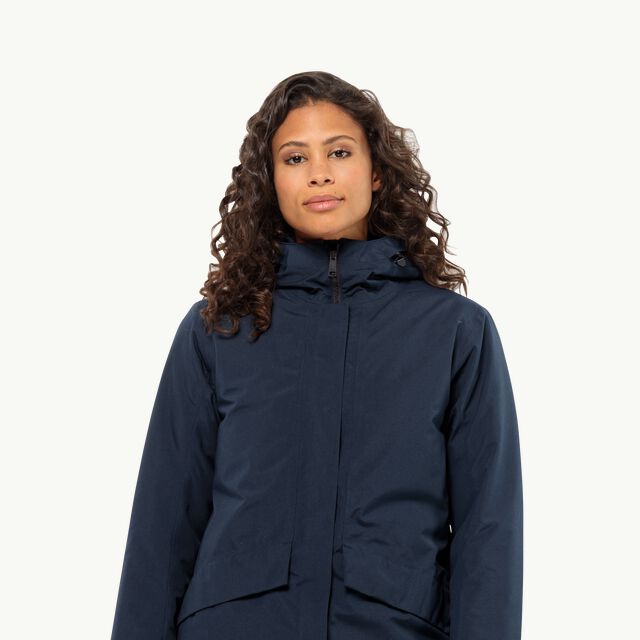 TEMPELHOF COAT W - night blue XS - Women's waterproof winter coat – JACK  WOLFSKIN