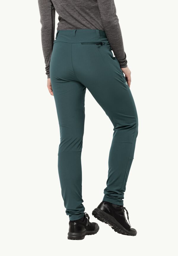 GEIGELSTEIN SLIM PANTS W - sea green 44 - Women\'s softshell hiking trousers  – JACK WOLFSKIN