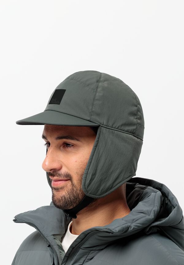 WANDERMOOD CAP - slate green L - Windproof baseball cap with ear flaps – JACK  WOLFSKIN