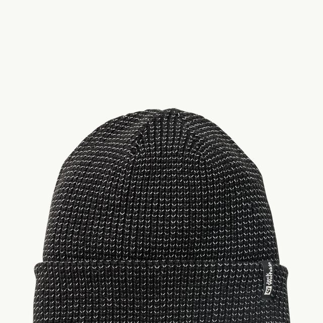 knitted – Reflective ONE JACK WOLFSKIN - SIZE hat NIGHT BEANIE HAWK - black