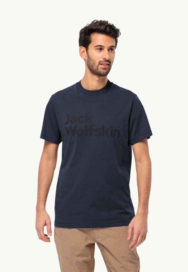 ESSENTIAL T-shirt M T – LOGO Men\'s 3XL JACK cotton WOLFSKIN organic blue night - -