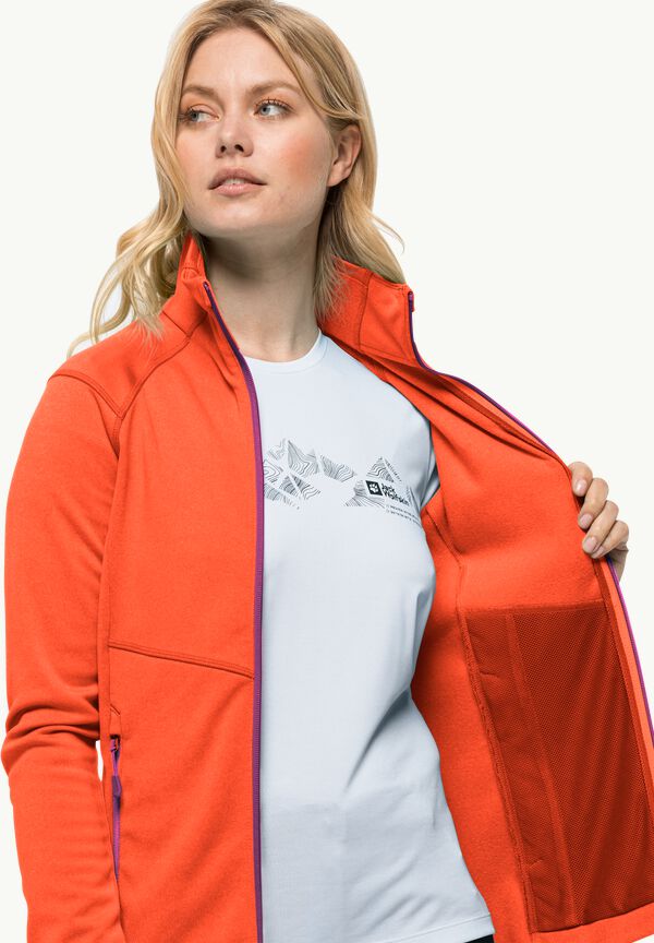 W FORTBERG - orange JACK WOLFSKIN Women\'s – vibrant - FZ jacket fleece S