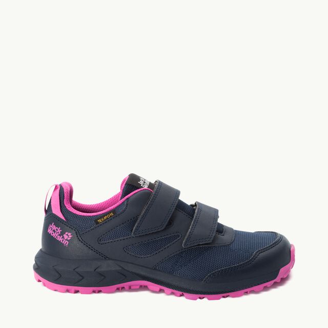 WOODLAND TEXAPORE LOW VC K - blue / pink 34 - Kids\' waterproof hiking shoes  – JACK WOLFSKIN