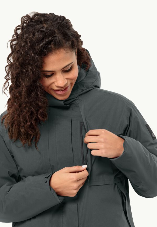 WANDERMOOD JKT W - slate jacket winter waterproof green L - – Women\'s WOLFSKIN JACK