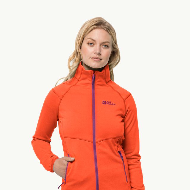 FORTBERG Women\'s vibrant – WOLFSKIN orange W fleece jacket JACK S FZ - -