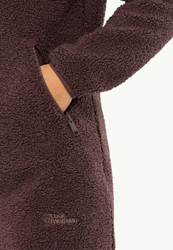 HIGH CURL COAT W - boysenberry M - Women\'s fleece coat – JACK WOLFSKIN