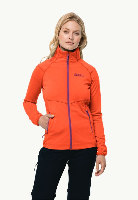 Women's JACK WOLFSKIN Ninja Fleece Sherpa Jacket Full Zip Beige Size M