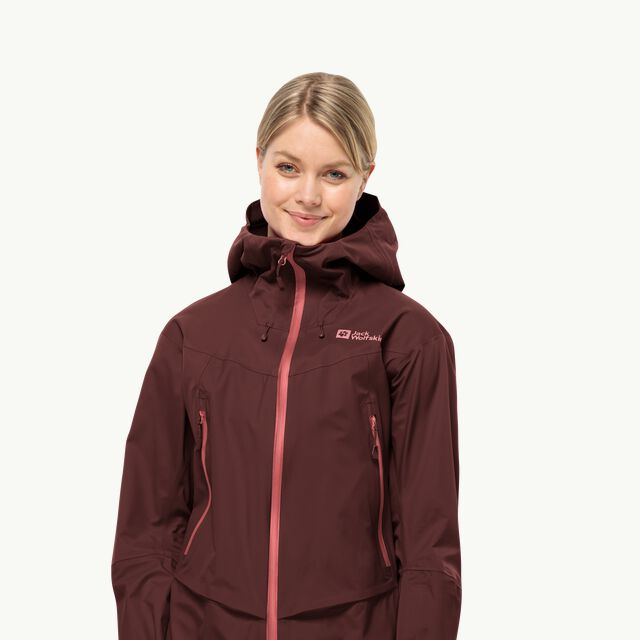 ALPSPITZE PRO 3L JKT W - dark maroon S - Hardshell ski touring jacket with  RECCO® tracking system for women – JACK WOLFSKIN