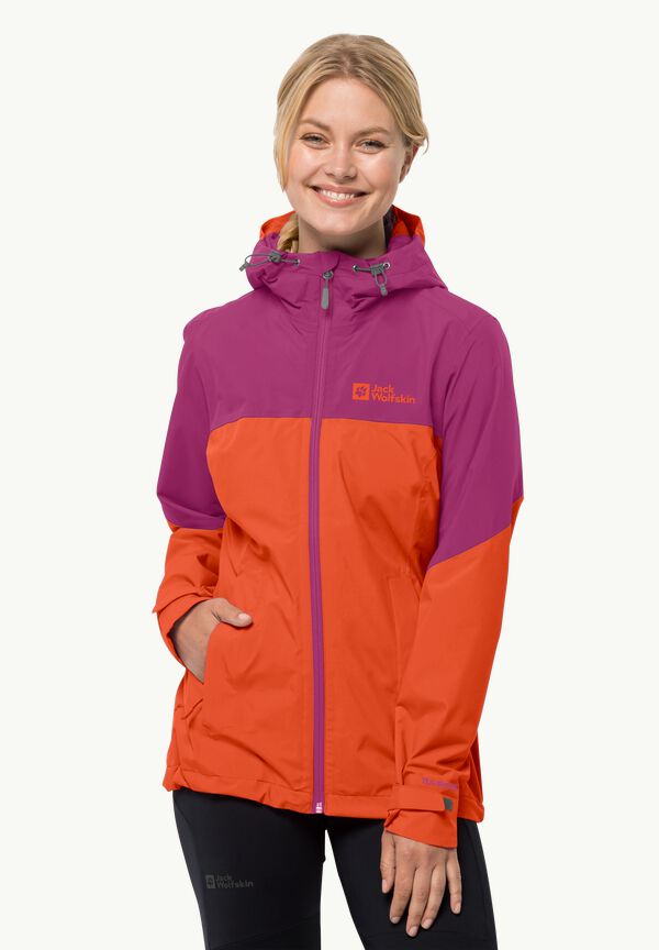 – M Women\'s JACK JKT WOLFSKIN - W 2L rain orange jacket - vibrant WEILTAL