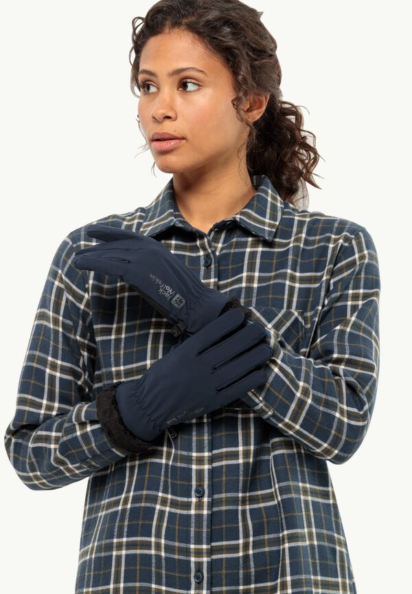GLOVE WOMEN Women\'s HIGHLOFT night - - L WOLFSKIN JACK – gloves blue windproof