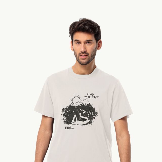 FIND YOUR SPOT T M - cotton white L - Men\'s organic cotton T-shirt – JACK  WOLFSKIN