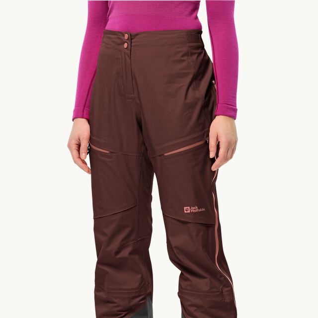 Hardshell - 46 PRO ALPSPITZE JACK tracking touring trousers with PANTS RECCO® W 3L - system women – for WOLFSKIN dark ski maroon