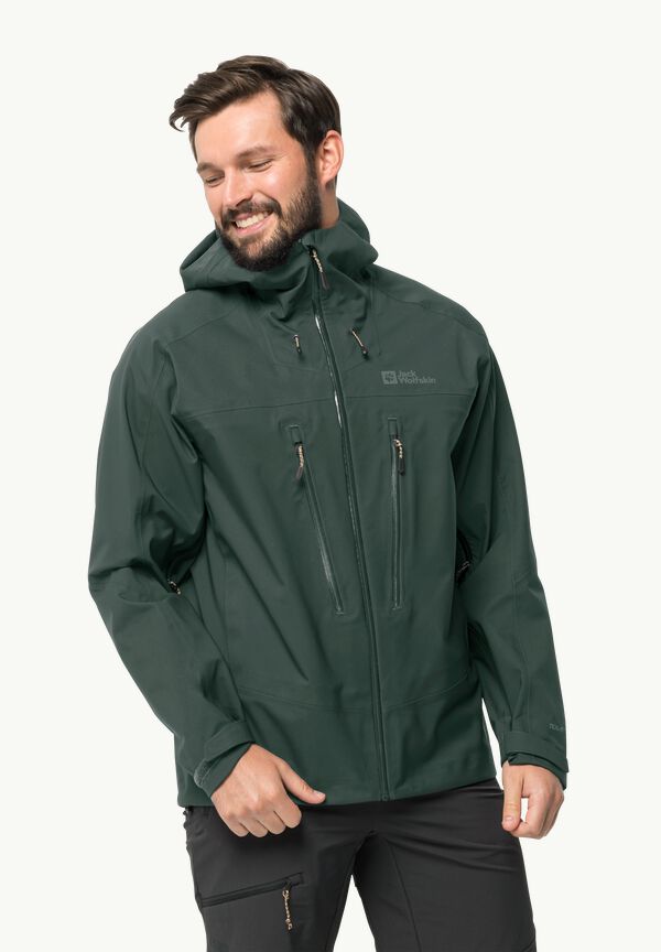 2024 neuester Stil KAMMWEG 3L jacket M - - trekking JKT men olive JACK Hardshell M WOLFSKIN rain – black