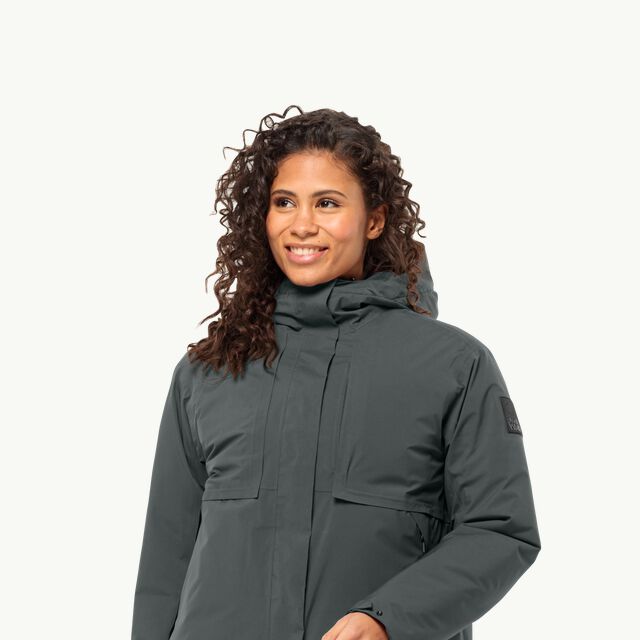 W JACK waterproof Women\'s WOLFSKIN WANDERMOOD JKT jacket L – slate winter - - green
