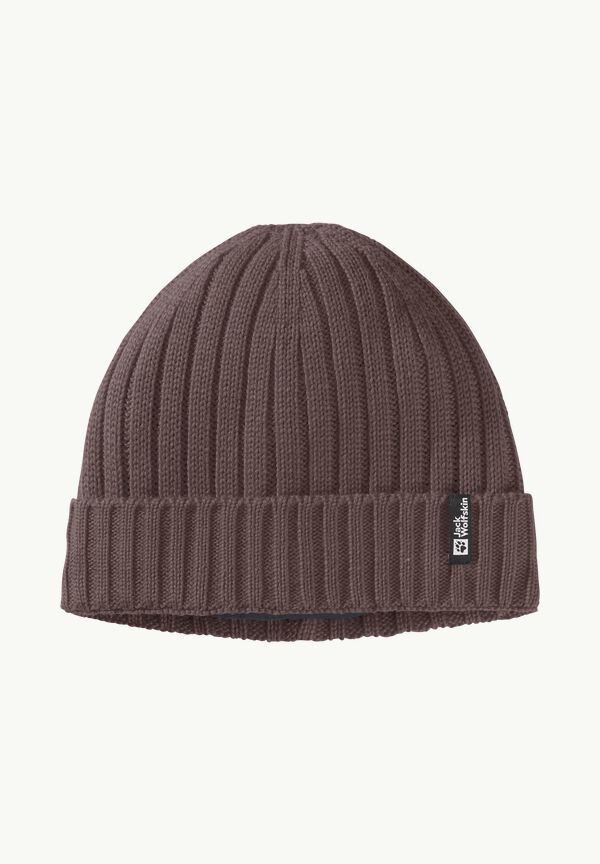 RIB KNIT BEANIE - red earth ONE SIZE - Windproof knitted hat – JACK WOLFSKIN | Fitted Caps