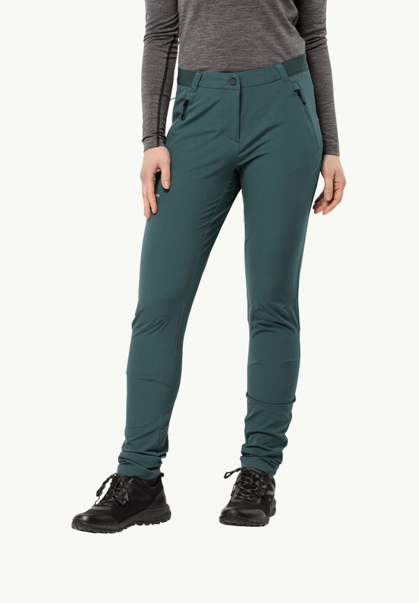 44 – Women\'s W hiking softshell green trousers SLIM WOLFSKIN sea JACK - - GEIGELSTEIN PANTS