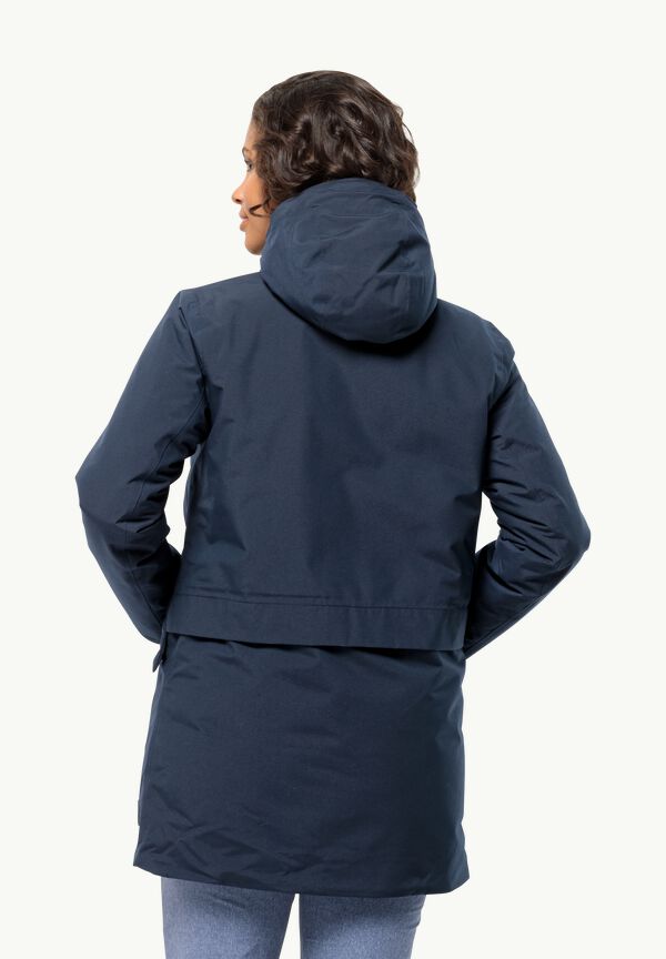 TEMPELHOF COAT W - night blue XS - Women's waterproof winter coat – JACK  WOLFSKIN