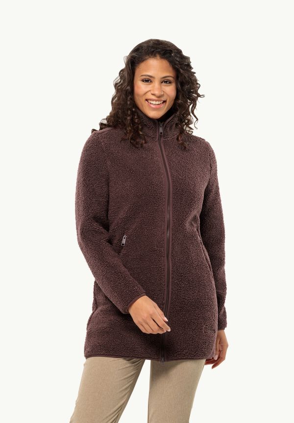 HIGH CURL COAT W - boysenberry M - Women\'s fleece coat – JACK WOLFSKIN