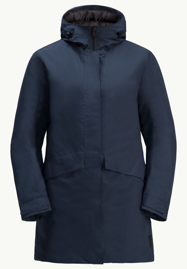 TEMPELHOF COAT W - night blue XS - Women\'s waterproof winter coat – JACK  WOLFSKIN