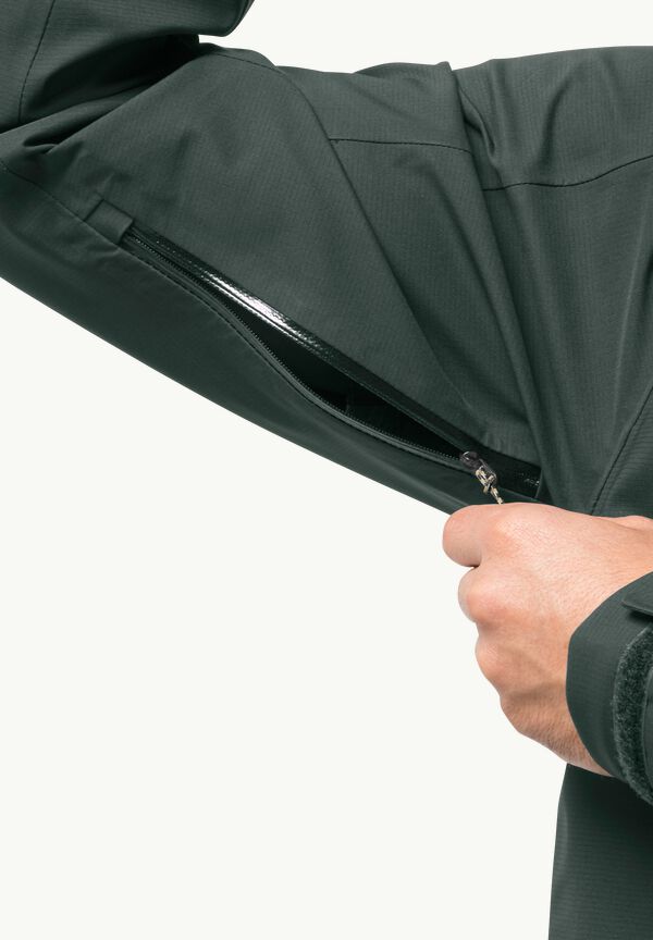 KAMMWEG 3L JKT jacket men black Hardshell M M trekking – - JACK rain - WOLFSKIN olive