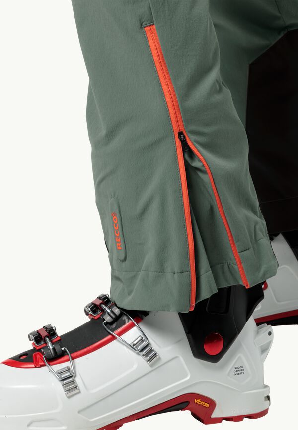 JACK 56 M - touring trousers green ALPSPITZE PANTS Ski system WOLFSKIN with men - RECCO® tracking hedge –