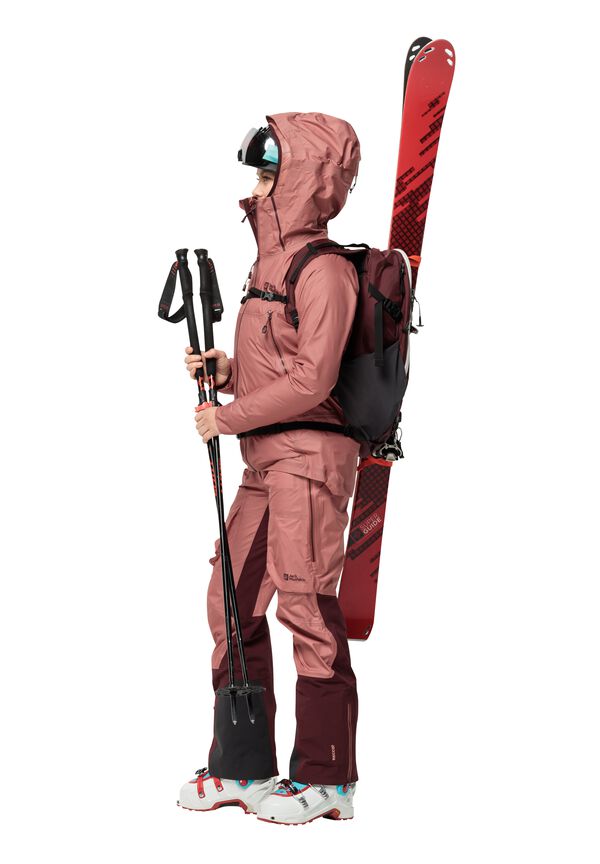 [Eröffnungsverkauf] ALPSPITZE PACK 25 Ski - WOLFSKIN maroon dark system - JACK – with SIZE ONE touring tracking backpack RECCO®
