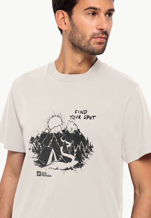 FIND YOUR T-shirt cotton Men\'s cotton white WOLFSKIN - JACK SPOT – organic T M - L