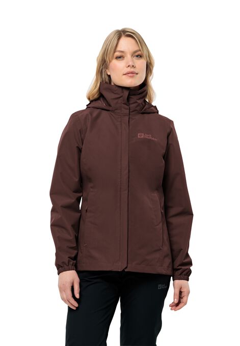 WOLFSKIN – POINT dark - JACK 2L rain JKT maroon STORMY S - Women\'s jacket W