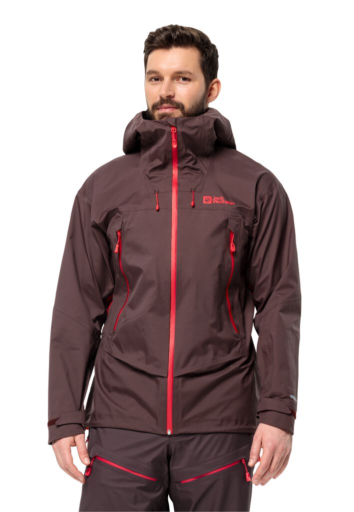 PRO men for jacket L system – ski red JKT Hardshell WOLFSKIN touring - M with 3L ALPSPITZE earth - RECCO® JACK tracking