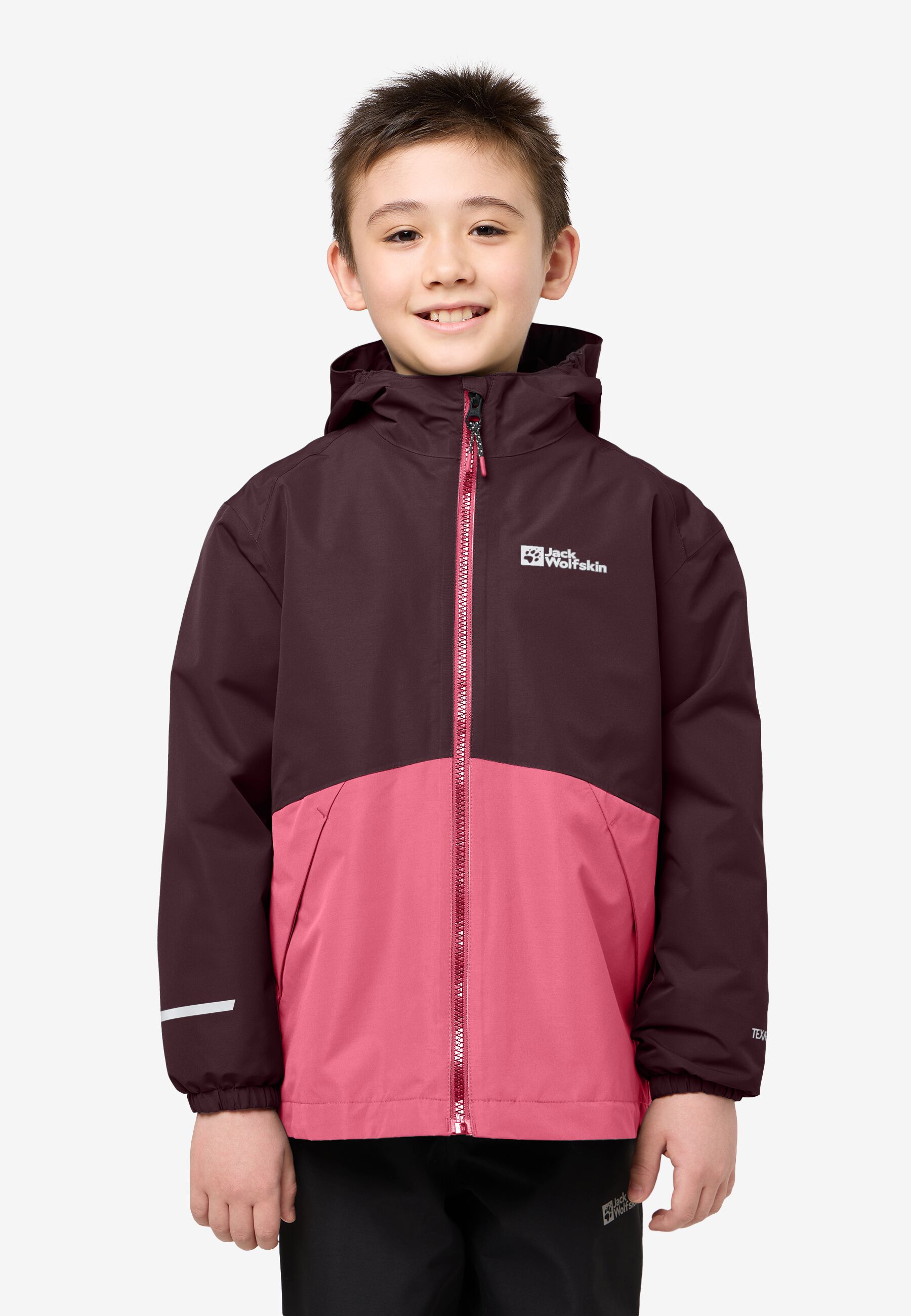 ICELAND 3IN1 JACKET K intense rust 140 Kids' 3-in-1 jacket