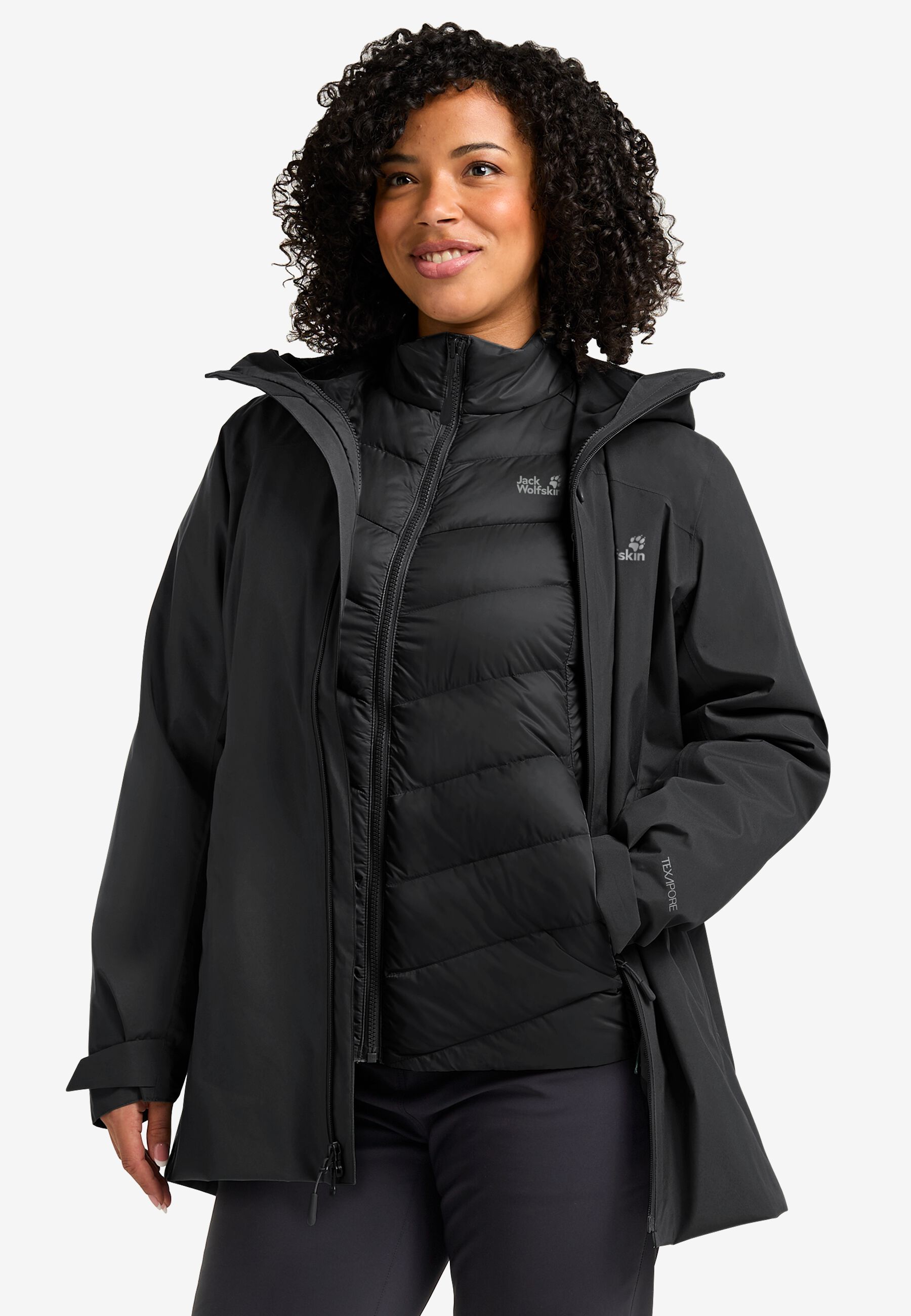 ICECAPE 3IN1 DOWN JKT W RDS black L Women's waterproof 3-in-1