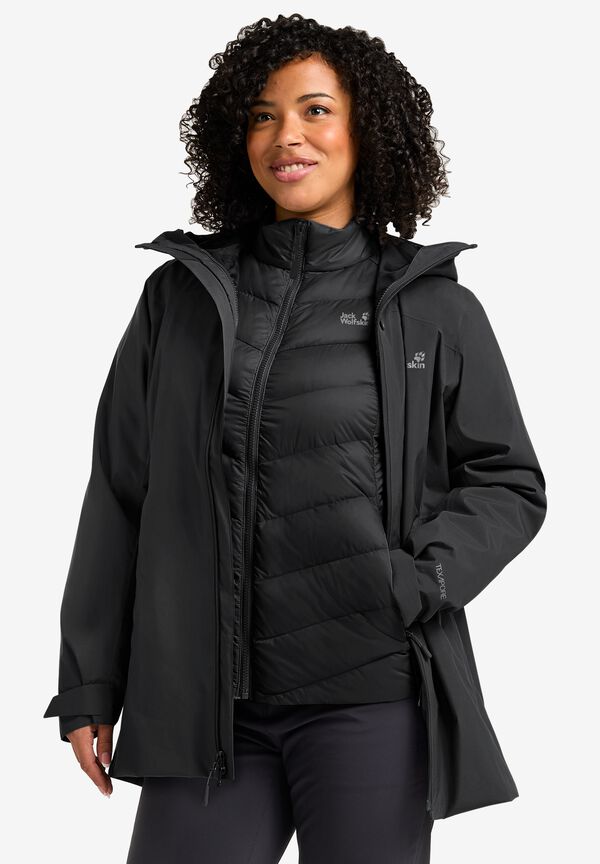 ICECAPE 3IN1 DOWN JKT W RDS black L Women's waterproof 3-in-1