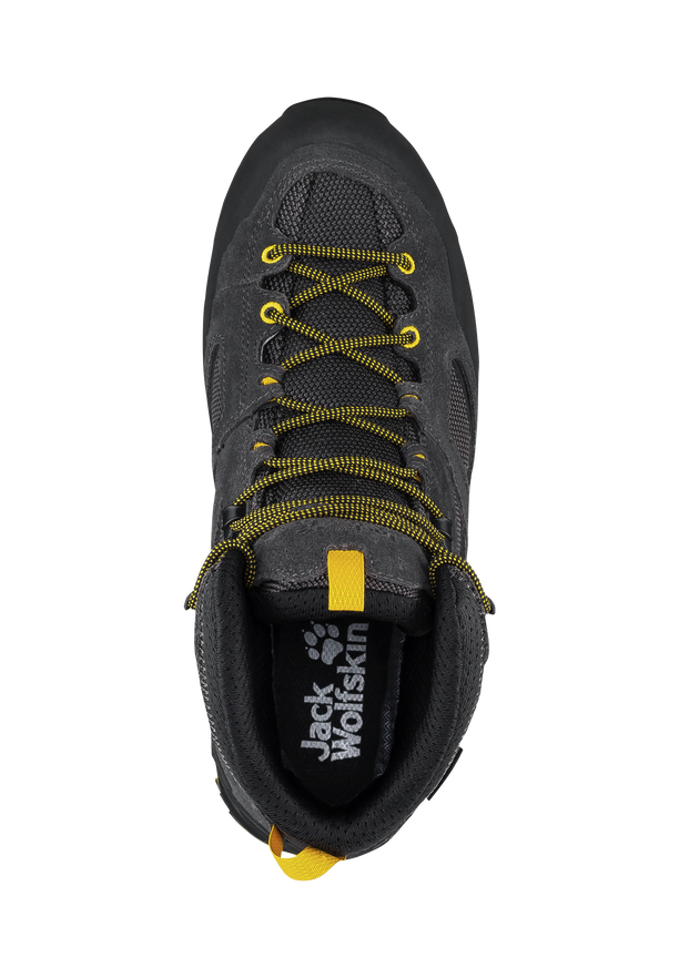 FORCE CREST TEXAPORE MID M Black Burly Yellow Xt 46 Men s waterproof trekking shoes JACK WOLFSKIN