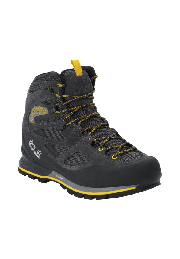 FORCE CREST TEXAPORE MID M Black Burly Yellow Xt 46 Men s waterproof trekking shoes JACK WOLFSKIN