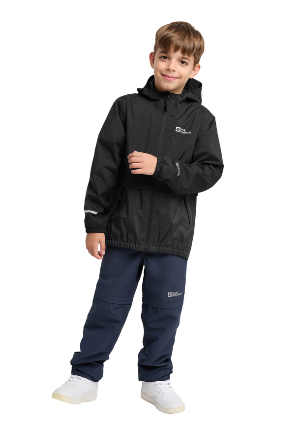 RAINY DAYS 2L JKT K granite black 116 Kids rain jacket JACK WOLFSKIN