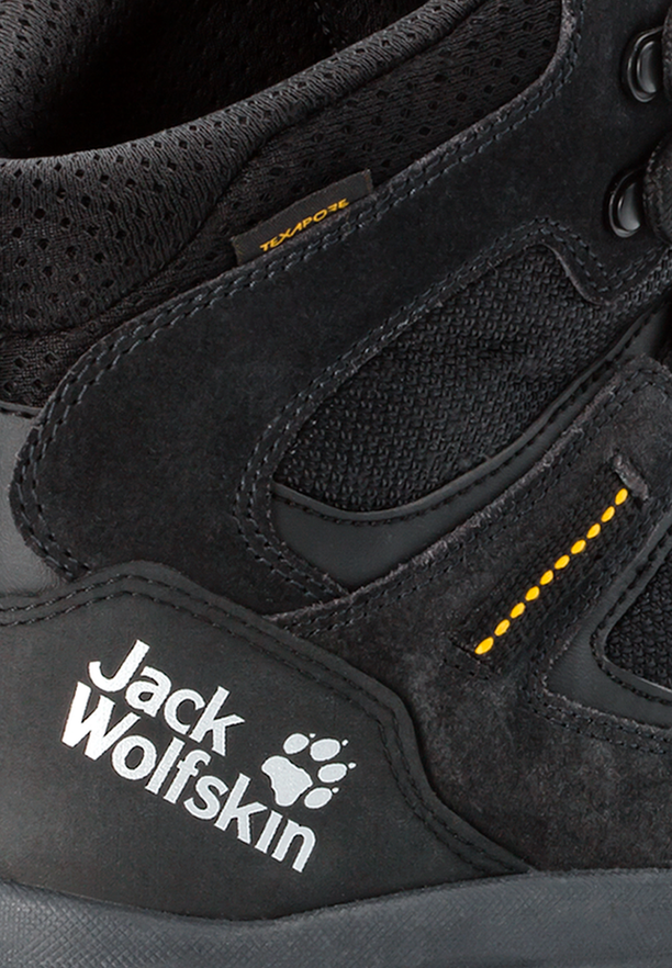 VOJO 3 TEXAPORE MID M Black Burly Yellow Xt 47.5 Men s waterproof hiking shoes JACK WOLFSKIN