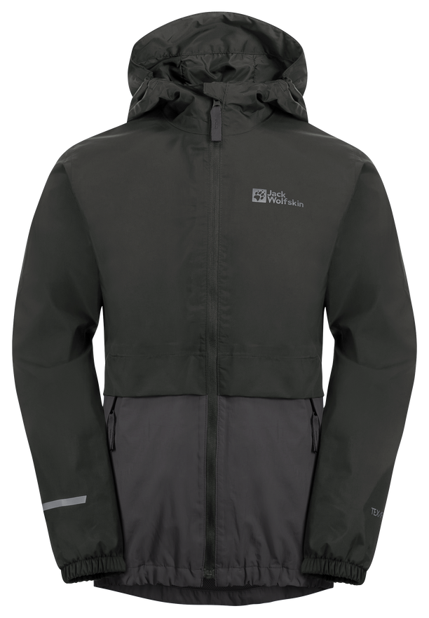 RAINY DAYS 2L JKT K granite black 116 Kids rain jacket JACK WOLFSKIN
