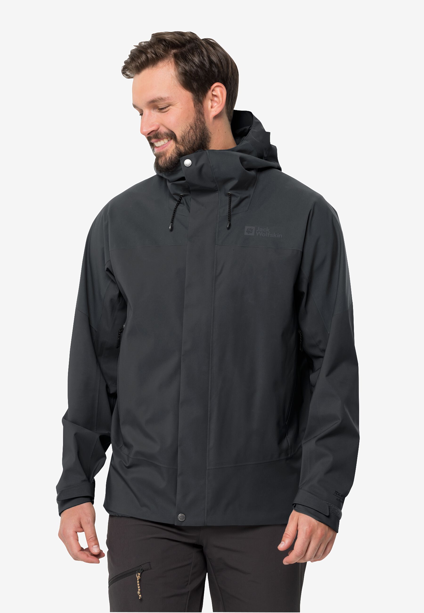 Hood Jack Wolfskin Wendejacke KAMMWEG 2L JKT M Hedge Green M Men's