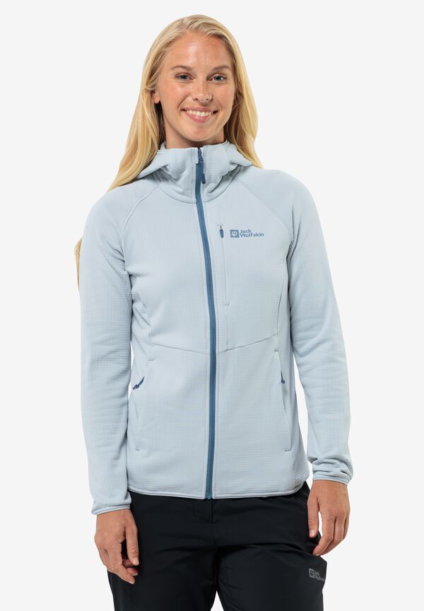 KOLBENBERG HOODED FZ W Soft Blue XXL Women's fleece jacket