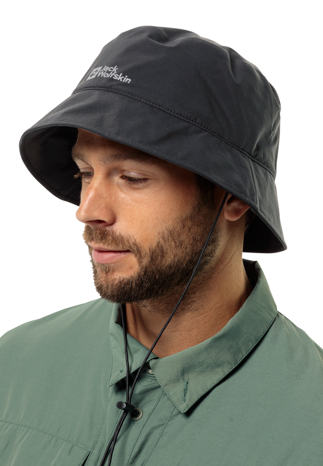 RAIN BUCKET HAT black L Rain hat JACK WOLFSKIN