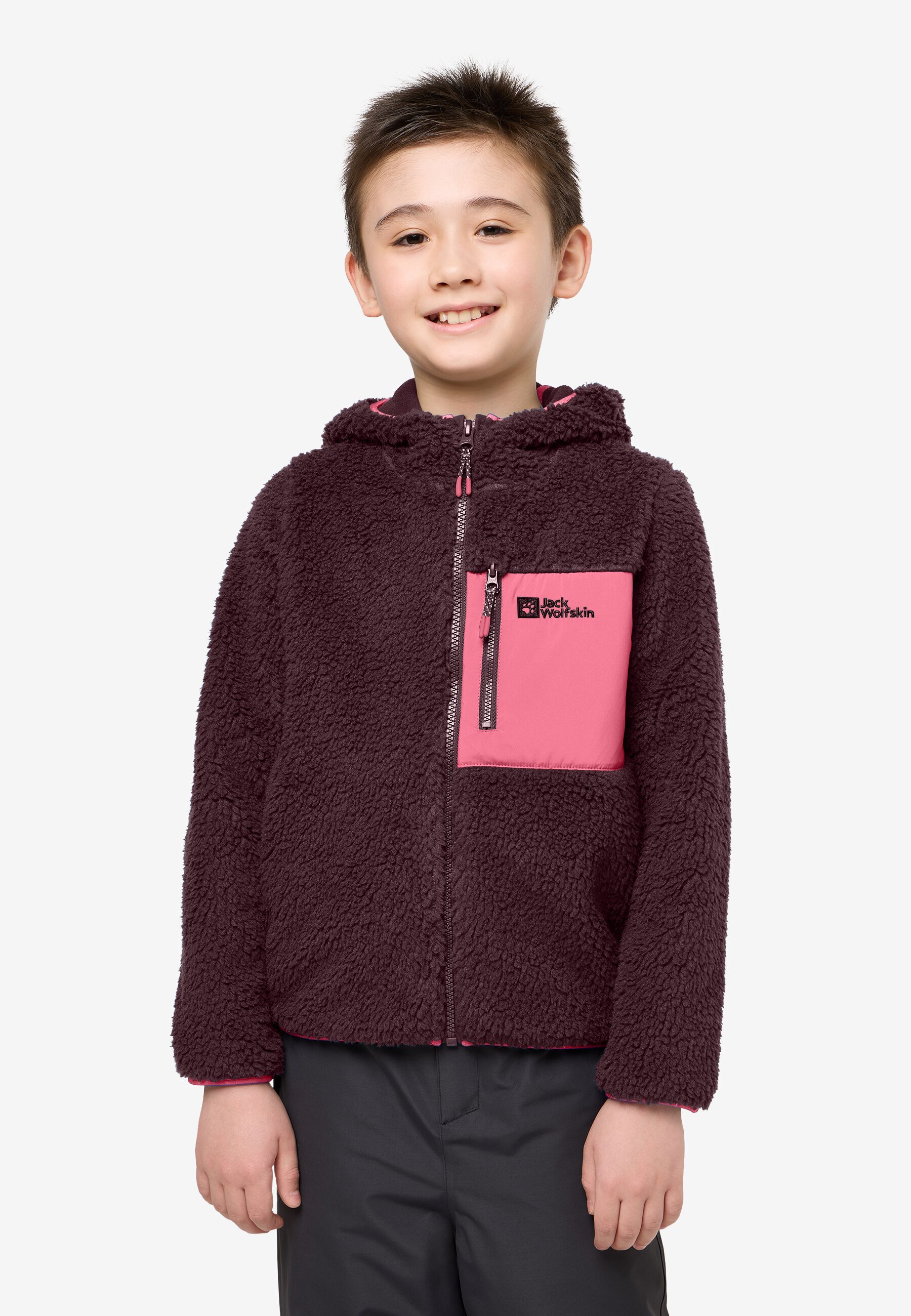 ICE CURL HOOD JACKET K lemon ice 140 Kids' hooded fleece