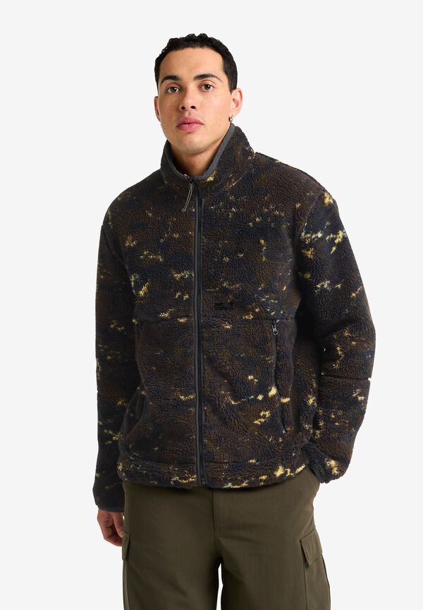 STONE LITE AOP JKT M LICHEN peat S Sherpa fleece jacket men