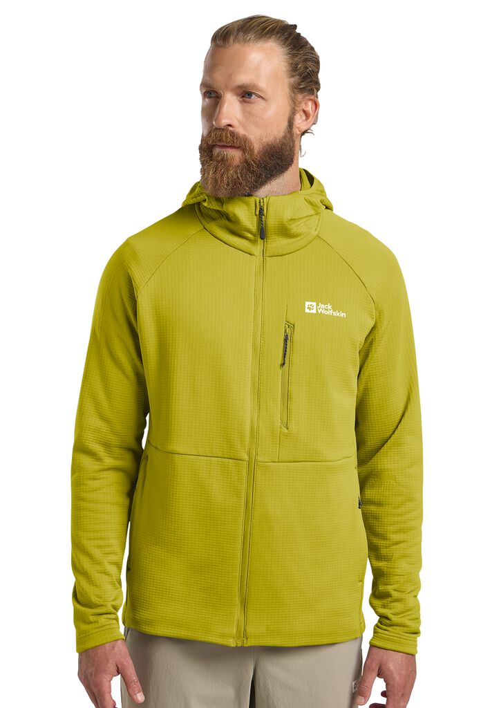 KOLBENBERG HOODED FZ M chartreuse XXXL Men's fleece jacket