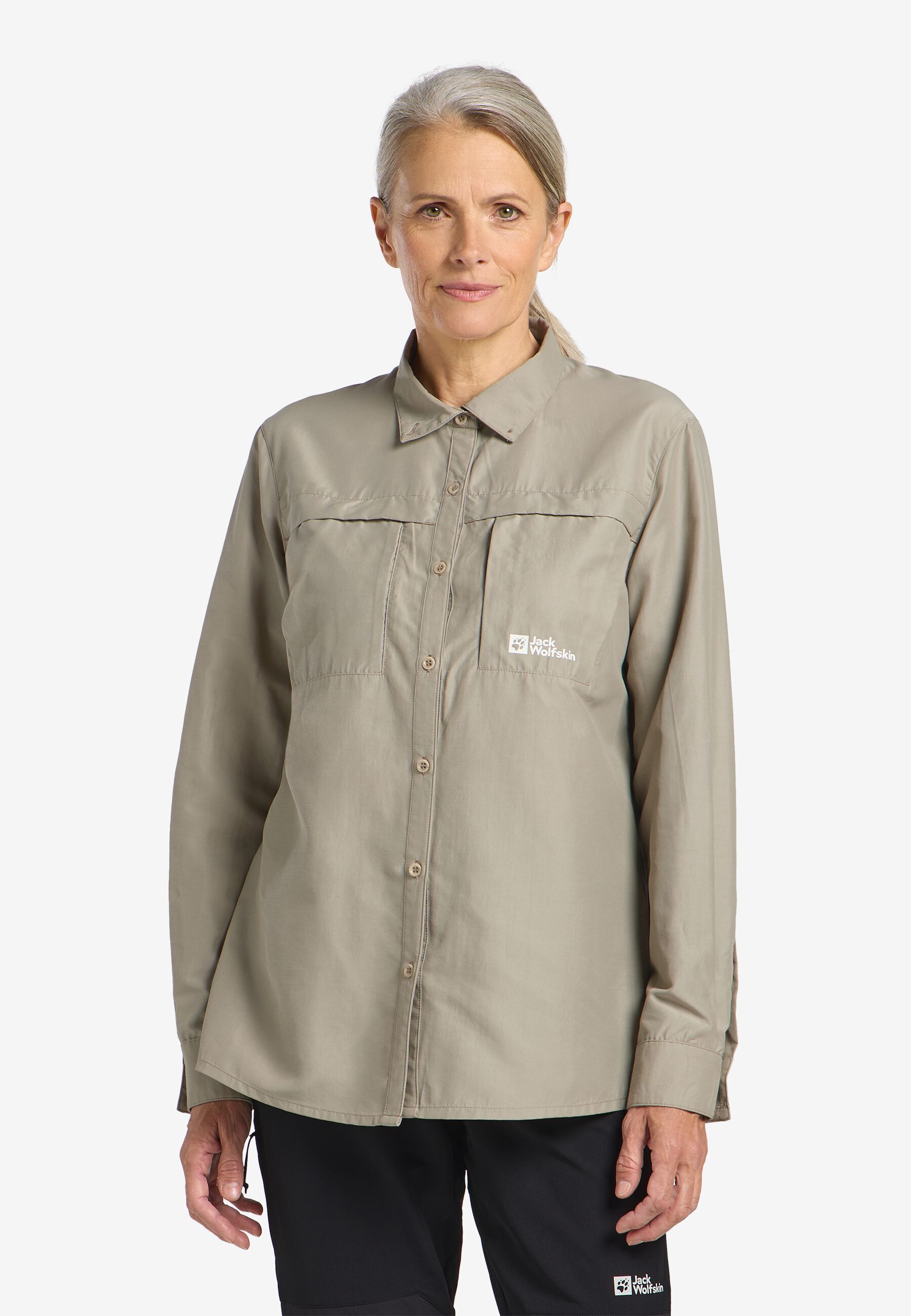 BARRIER LS SHIRT W - stone XS - Shirt with mosquito and sun protection women Shirt with mosquito and sun protection women JACK WOLFSKIN BARRIER LS SHIRT W - stone XS - Shirt with mosquito and sun protection women Shirt with mosquito and sun protection women JACK WOLFSKIN