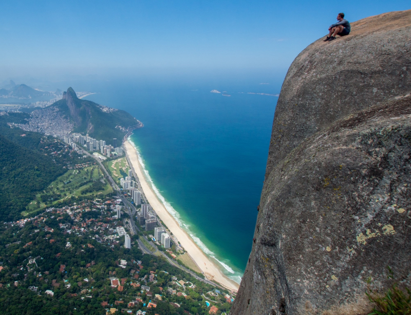 Tom on a rock overlooking Rio de Janeiro