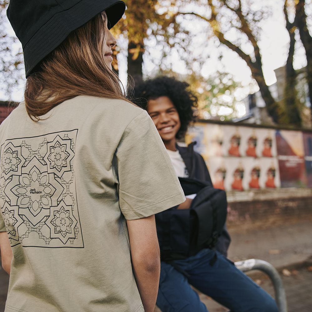 Girl and boy laughing